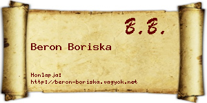 Beron Boriska névjegykártya